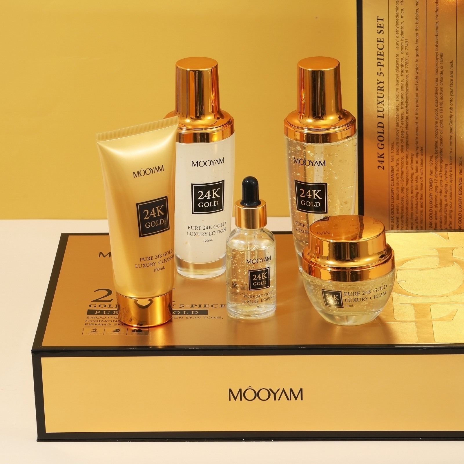 Luxury Skincare Anti Aging - Ensemble hydratant de luxe en or